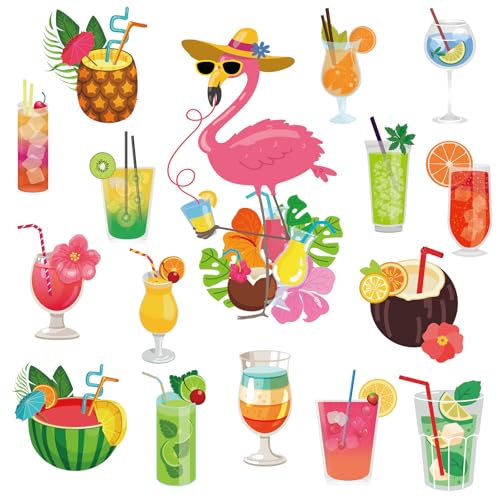12 imanes decorativos tropicales con flamencos para verano