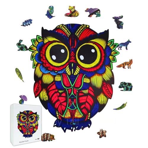 Image of MONKEYTAIL Whimsy Wooden Jigsaw Puzzle for Adults - Laser-Cut Pieces, 3D Puzzle Box as Birthday Gift for Boys & Girls - Brain Teaser, Home Decor & Family Game (GZOW, Size: Medium)