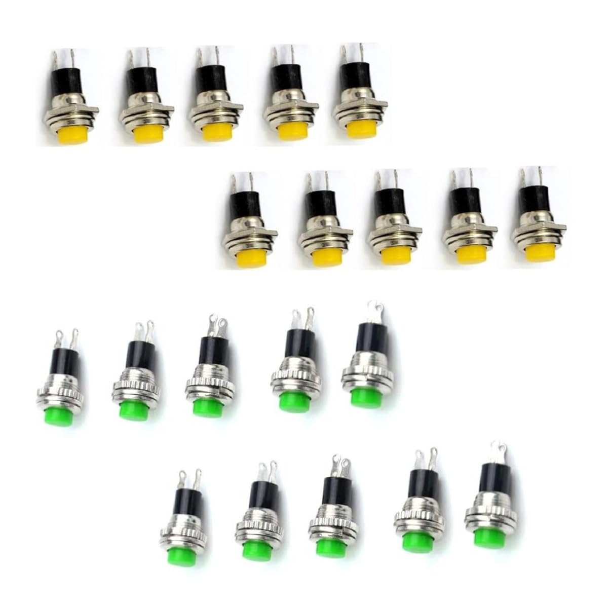 Gajrup self momentary 2 pin push button for as an operational unit in various electrical circuits,electrical devices- pack of 10 (yellow and green).-image-47