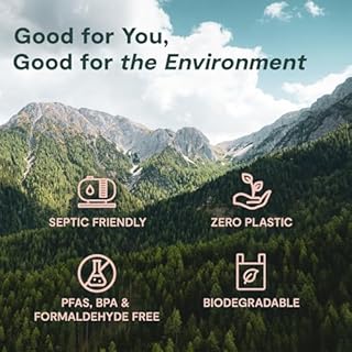 ecoHiny Premium & Soft Bamboo Toilet Paper | PFAS Free | 6 Mega Rolls, 3 ply & 350 Sheets | Non Toxic, FSC Certified, Septic Safe, BPA Free | Tree Free Toilet Tissue | Plastic Free Packaging