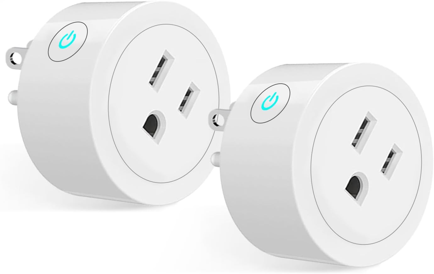 Smart Dimmer Plug 2 Pack, Plug in Lamp Dimmer Outlet for Dimmable LED, CFL, Halogen and Incandescent Bulbs, Brightness Adjust Socket, Tuya App Control, Work with Alexa and Google, 2.4GHz WiFi