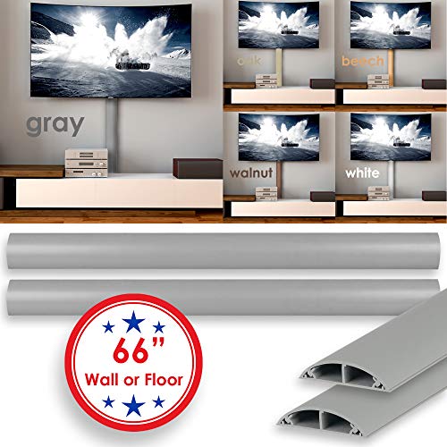 TV Cord Cover Wall Floor Cable Raceway Grey Cable Concealer Cable Management Wire