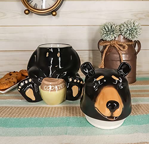 Ebros Rustic Wildlife American Black Bear With 'Cookies' Honey Pot Ceramic Cookie Jar 8.25"Tall Collectible Kitchen Hosting Dining Accessory Woodlands Forest Bears Cookies Jars Decorative Figurine #TOP6