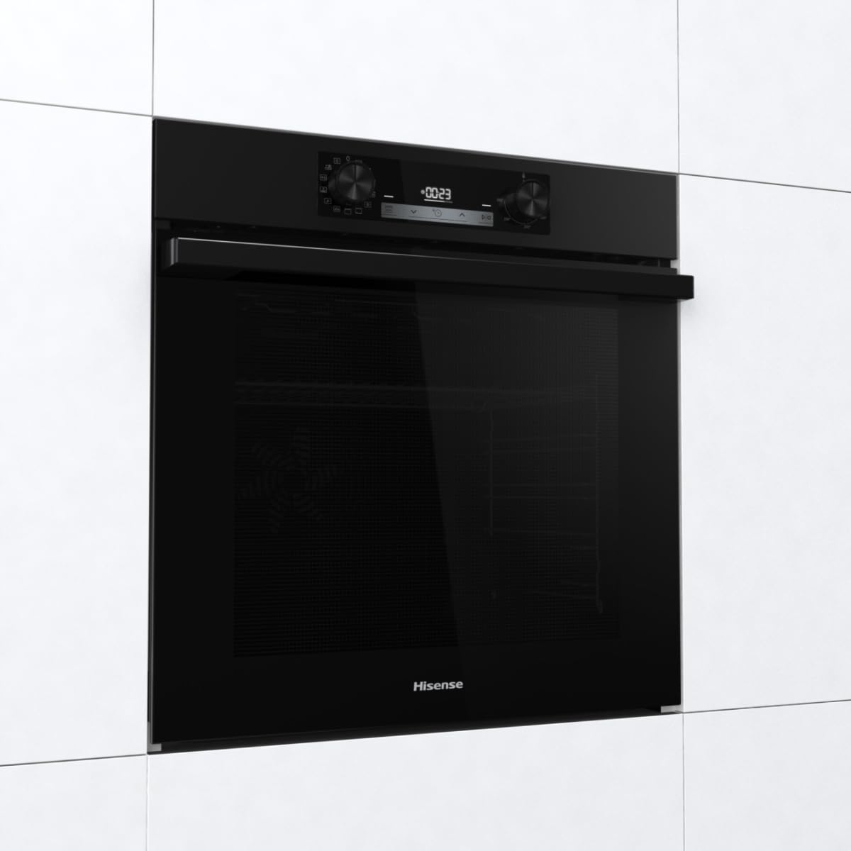 Hisense BI64211EPB - Horno eléctrico multifuncional empotrable, 77 litros, 60 cm, función pizza 300°, pirolítica, airfry, color negro, clase energética A