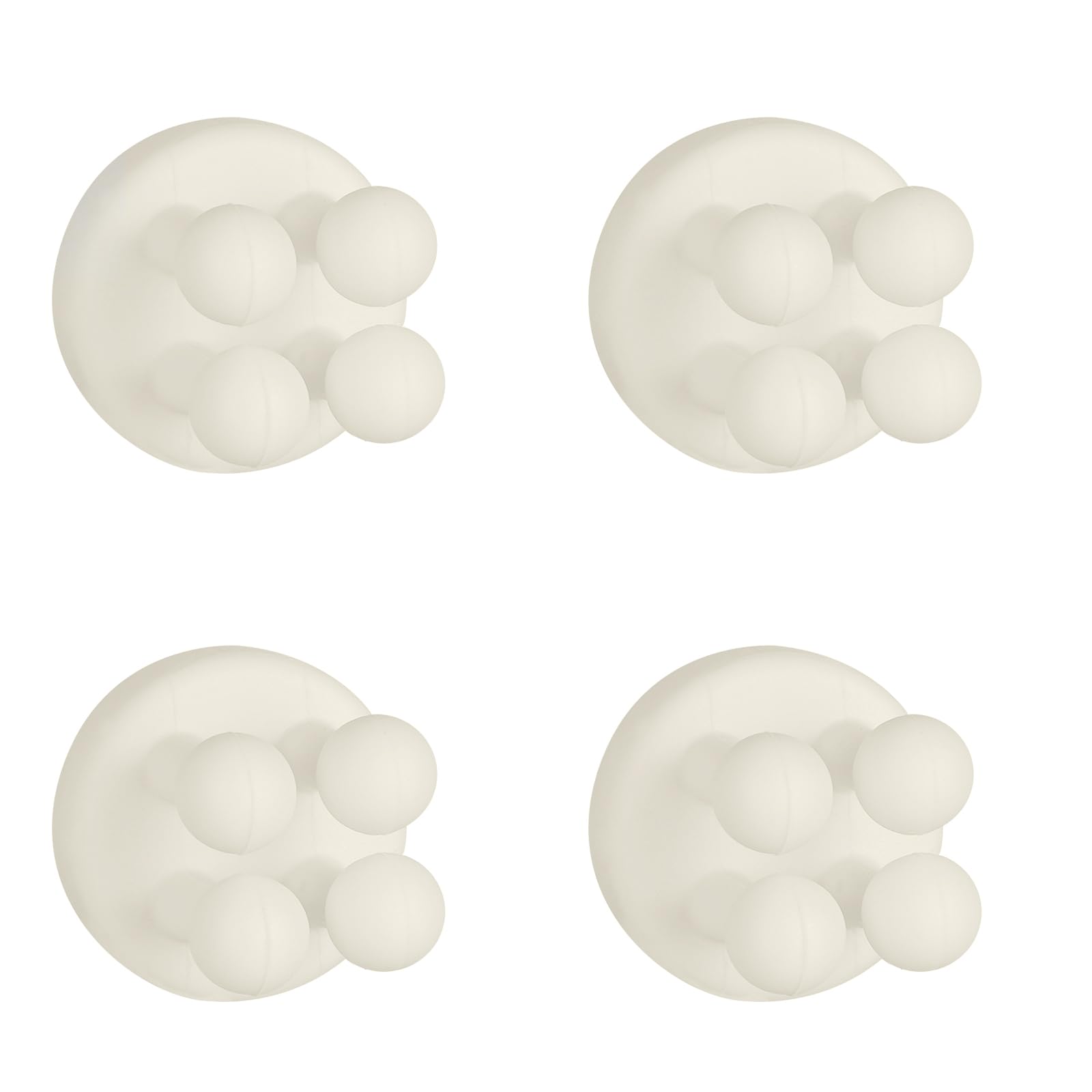 Linkidea 4 Pack Wall Mounted Shower Razor Holder for Men, Self Adhesive Waterproof Silica Gel Shaver Holder, Functional Hook for Bathroom & Kitchen & Living Room(White)