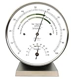 Gehäuse aus Edelstahl Fischer Raumklima-Hygrometer mit Thermometer, Edelstahl, Mehrfarbig, Einheitsgröße