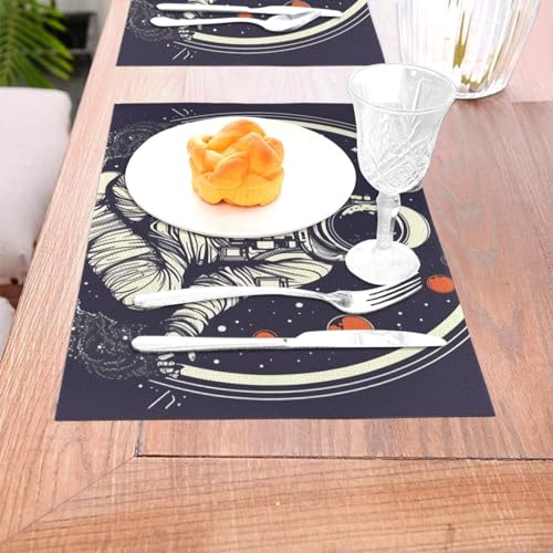 Set de table vinyle résistant chaleur tapis table lavable cuisine salle à manger astronaute