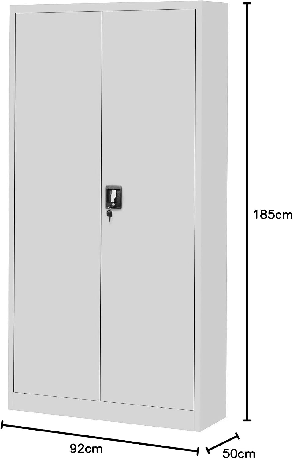 Jan Nowak TC007 Tool Cabinet Garage Cabinet 7 Drawers Perforated Back Panel Double Doors Powder Coated Metal 185 cm x 92 cm x 50 cm (Grey)