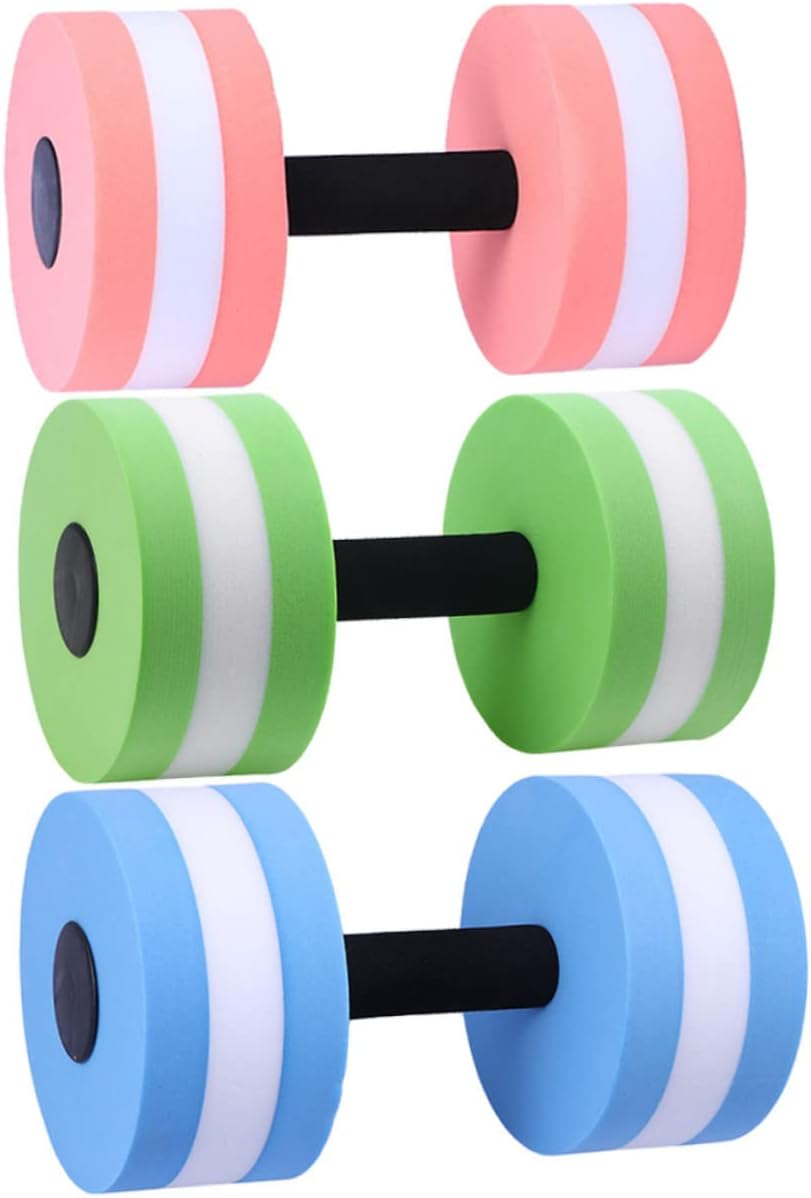3Pcs Eva Floating Dumbbells Water Barbell for Swimming Exercise Durable Fitness Equipment for Pool Workouts Lightweight and Versatile Green Pink White Blue White