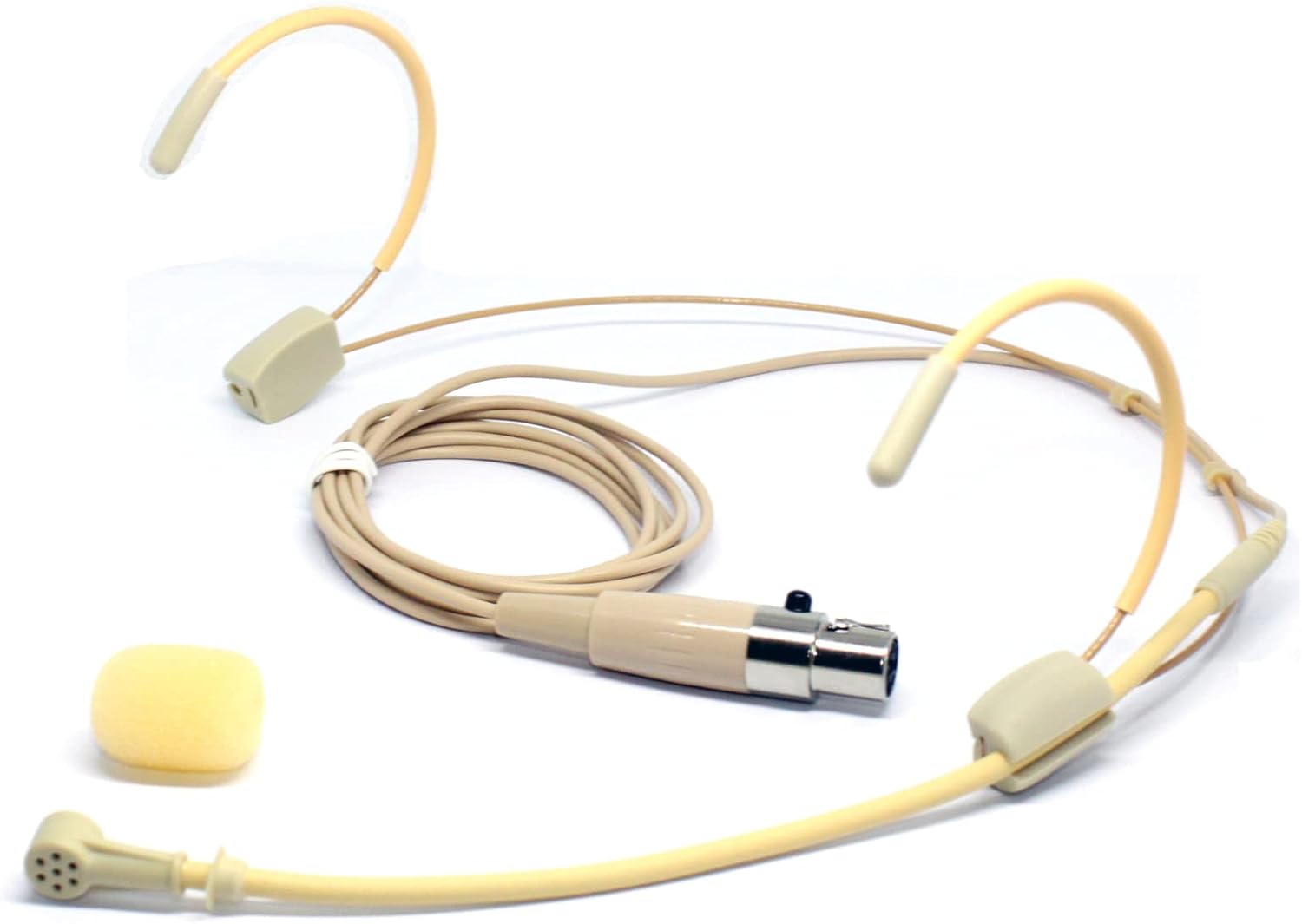 6028 Headset Microphone Headworn Condenser Mic for Shure Wireless System Bodypack Transmitter,Beige - Uni-Directional