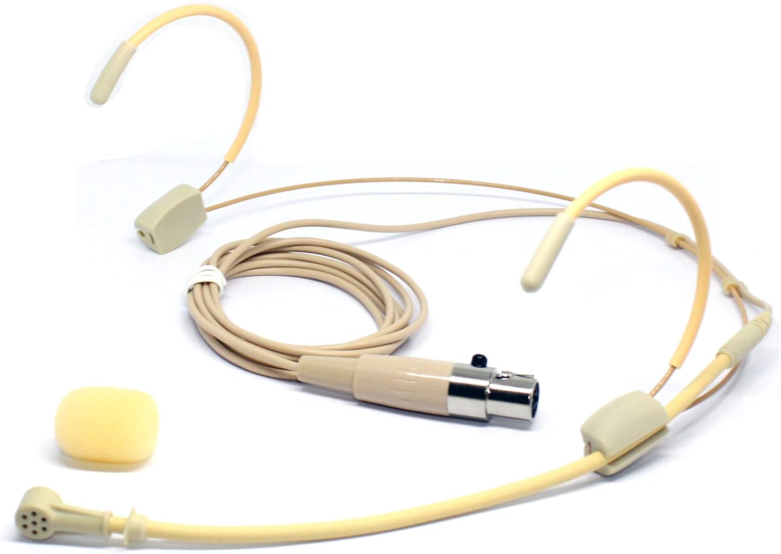 6028 Headset Microphone Headworn Condenser Mic for Shure Wireless System Bodypack Transmitter,Beige - Uni-Directional