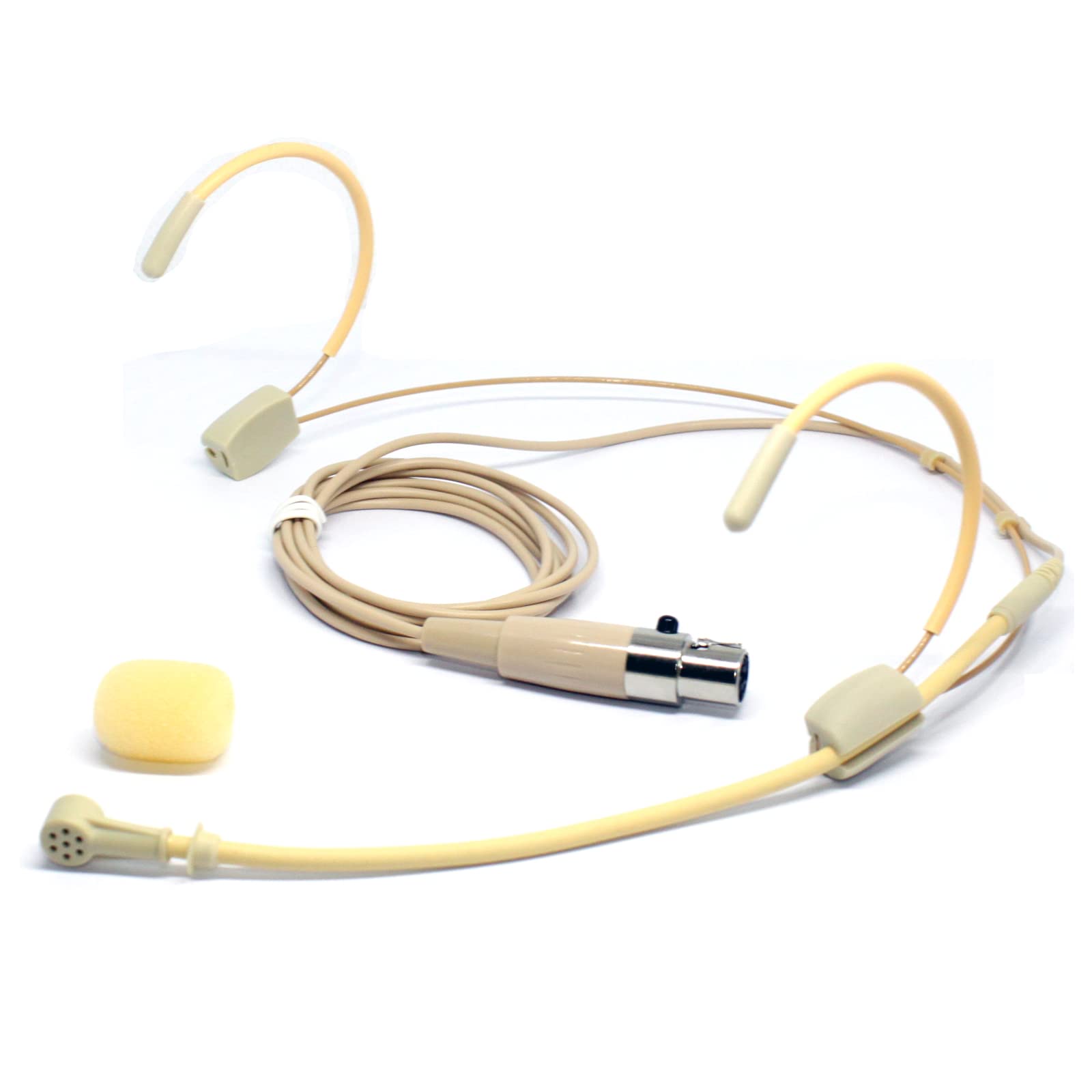 6028 Headset Microphone Headworn Condenser Mic for Shure Wireless System Bodypack Transmitter,Beige - Uni-Directional