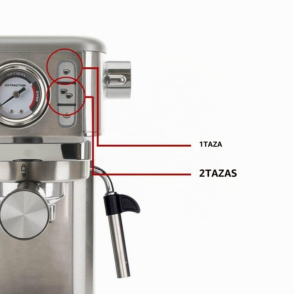 Ariete Espresso Slim Metal 1381 - Cafetera con manómetro, compatible con café en polvo y cápsulas ESE, 15 bar máximo, filtro de 1 o 2 tazas, boquilla para capuchino, 1300 W, color plateado
