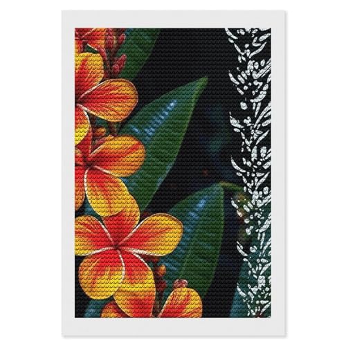 Kit d'art diamant fleurs hawaïennes peinture broderie adulte