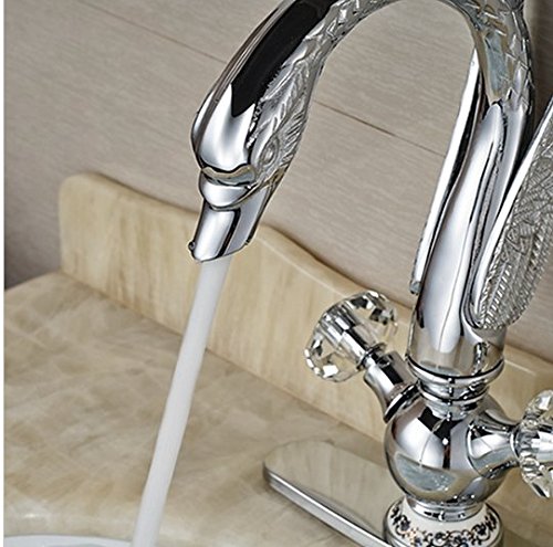 Mélangeur lavabo cygne et cristal pour une salle de bain style spa
