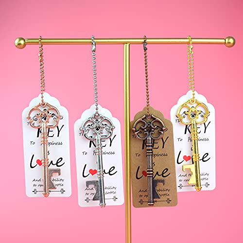 Aokbean 52Pcs Vintage Skeleton Key Bottle Opener Party Favor Wedding Favor Guest Souvenir Gift Set With Escort Thank You Tag Card And Keychain(Antique Copper) #TOP2