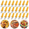 BigOtters 30PCS Corn Holders, Large Size Stainless Steel Corn Holder with Storage Box Twin Prong Sweetcorn Holder Corn on The Cob Skewers Fruit Fork for Kitchen Tool Outdoor Home BBQ Cooking
