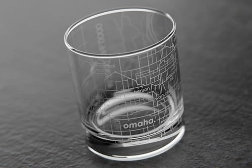 Vista 162 de Well Told Vaso grabado de Washington DC Map Rocks, vidrio de whisky antiguo (11 onzas, transparente), regalo para los amantes del whisky 147-Claro