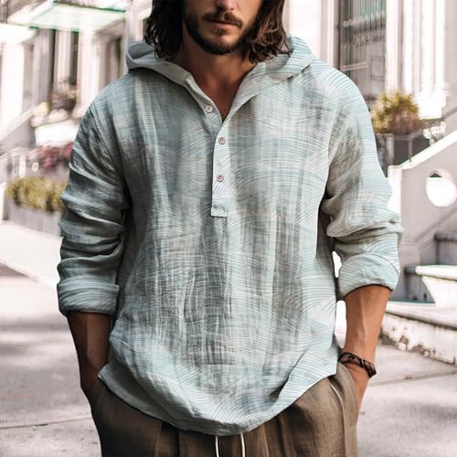 Mens Graphic Hoodies Japanese Art Style Henley Sweatshirt Hooded Button Down Oversized Long Sleeve Hoodie Shirts3