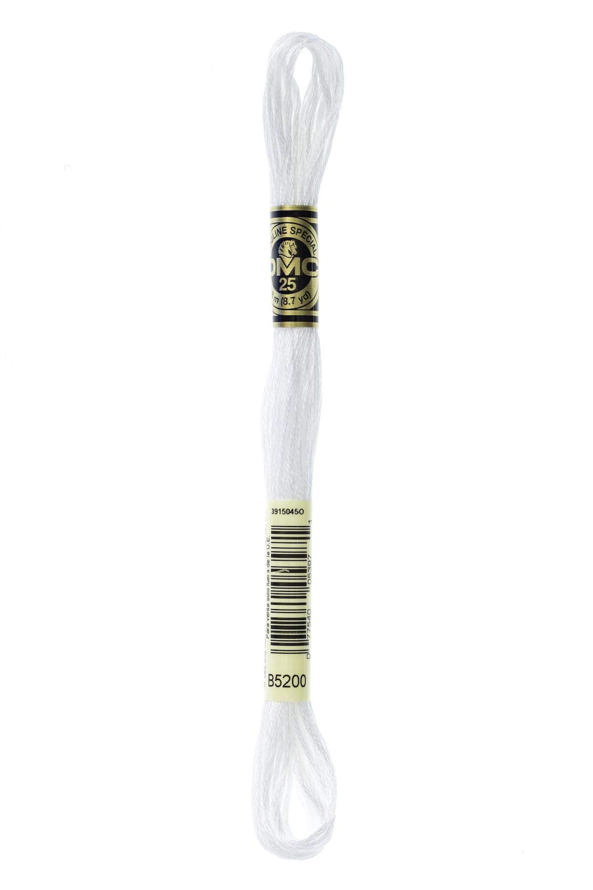 DMC Embroidery Floss Mouline Stranded Cotton Thread for Hand Embroidery and Sewing - Colour No: B5200-12 x 8m Skeins โ image 1