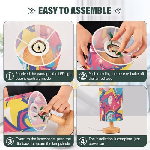 Lámpara de mesa para sala con diseño graffiti miniatura 4