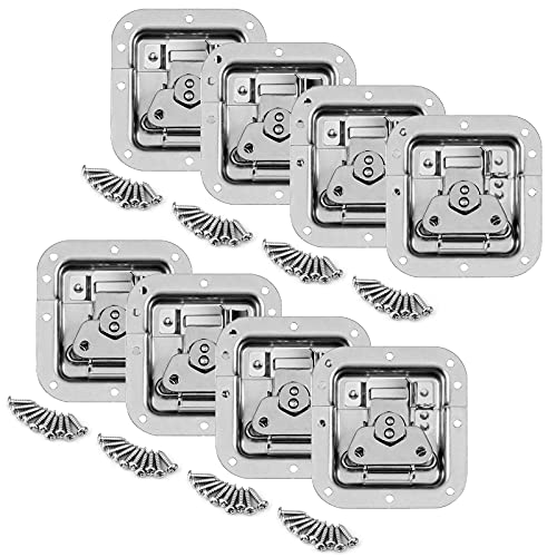 GBGS 8 Pack Recessed Road Case Latch,4' x 4-1/4',Spring Loaded Recessed Butterfly Twist Latch for...