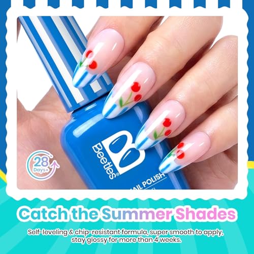 Image of Beetles Neon Gel Nail Polish - Beetles Summer Voyage Sunstripe Summer Nails, 6 Colors Rainbow Gel Nail Polish Set, Soak Off UV LED Bright Rainbow Neon Nails, Long-Lasting Manicure Salon for Holiday