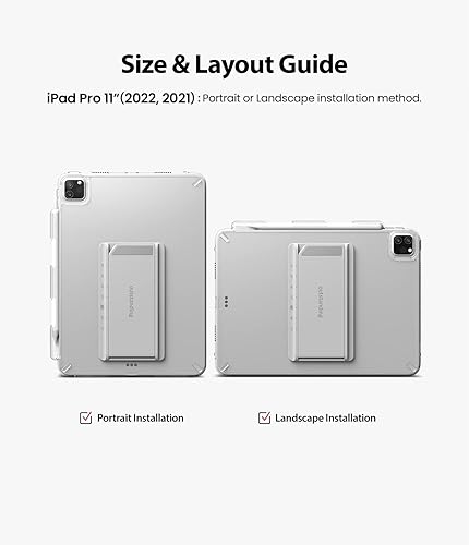 Miniatura 7 de Ringke Fusion with Outstanding Funda + soporte Funda compatible con iPad Pro de 11 pulgadas (4 2022, 3 2021, 2 2020, 1 2018), funda transparente con