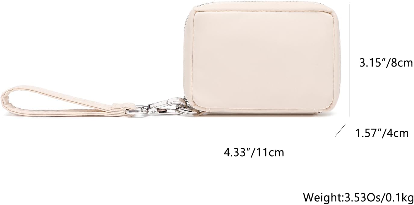 Women's Wristband Bag – Lightweight Nylon Wallet, Ideal for Everyday Use and Travel (Nylon/Creamy White) image 2