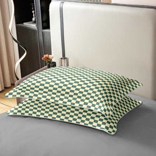 Housse de couette King Size 100% coton | Parure de lit douce à carreaux