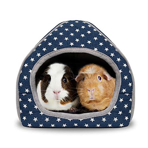 BWOGUE Guinea Pig House Bed Cozy Hamster Cave Large Hideout for Dwarf Rabbits Hedgehog Bearded Dragon Winter Nest Hamster Cage Accessories