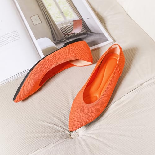 Touchmosees Women's Pointed-Toe Ballet Flats Classic Slip-On Breathable Dress Flats3