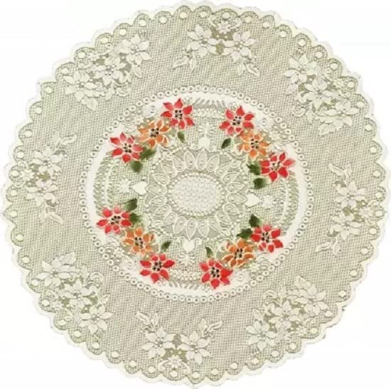 SHRI GANESH HANDLOOM Floral 2 Seater Table Cover (Lemon (Small) Net Cloth, Cotton)-picture-10