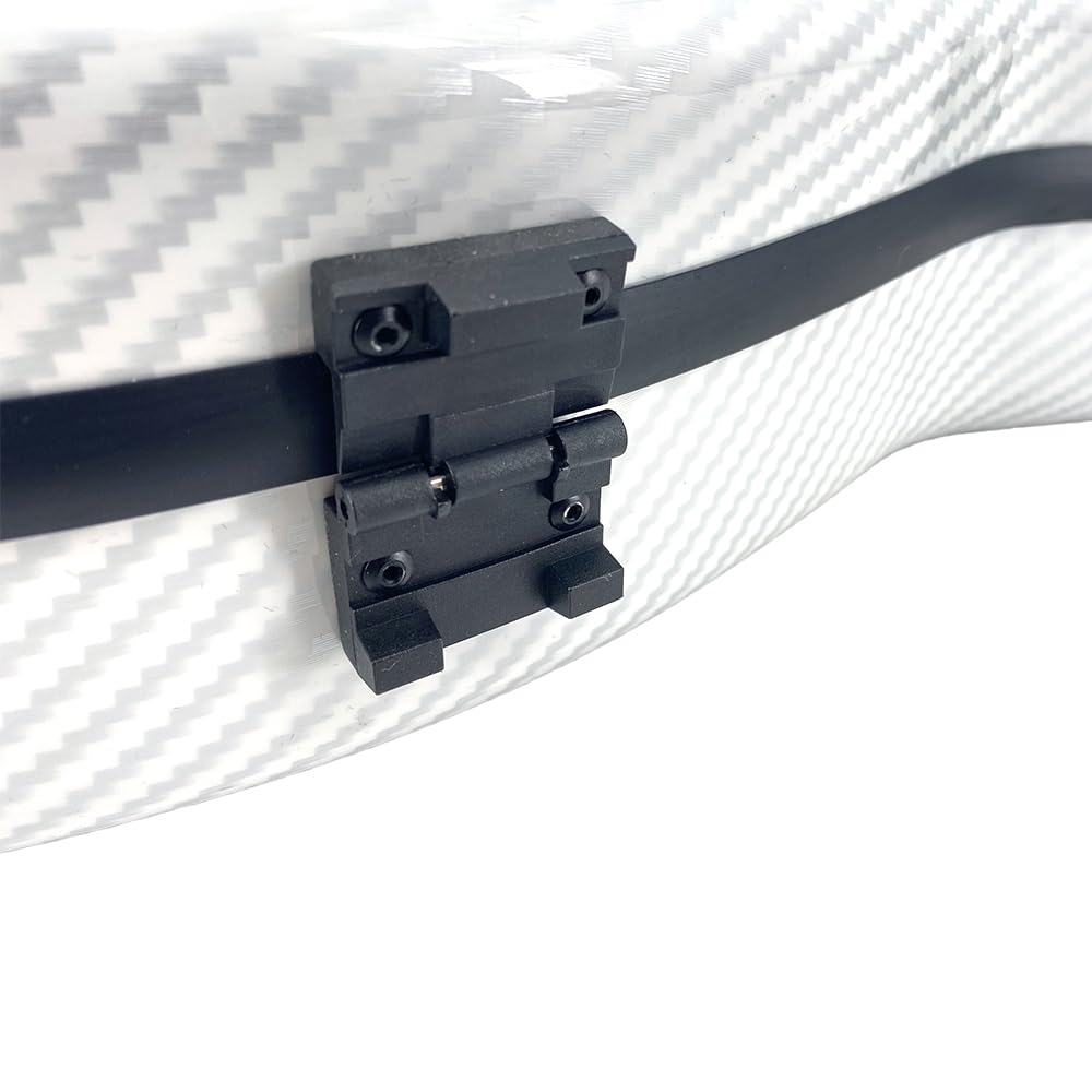 Funda para violín 4/4 con correas de mochila, carcasa rígida ultraligera de viaje de fibra de carbono con soportes para lazos e higrómetro, máxima protección, impermeable y duradera (blanco)