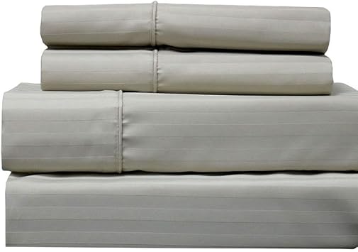 Royal Hotel Split Calking Sheets Set, 650 Thread Count Cotton Blend, Beige