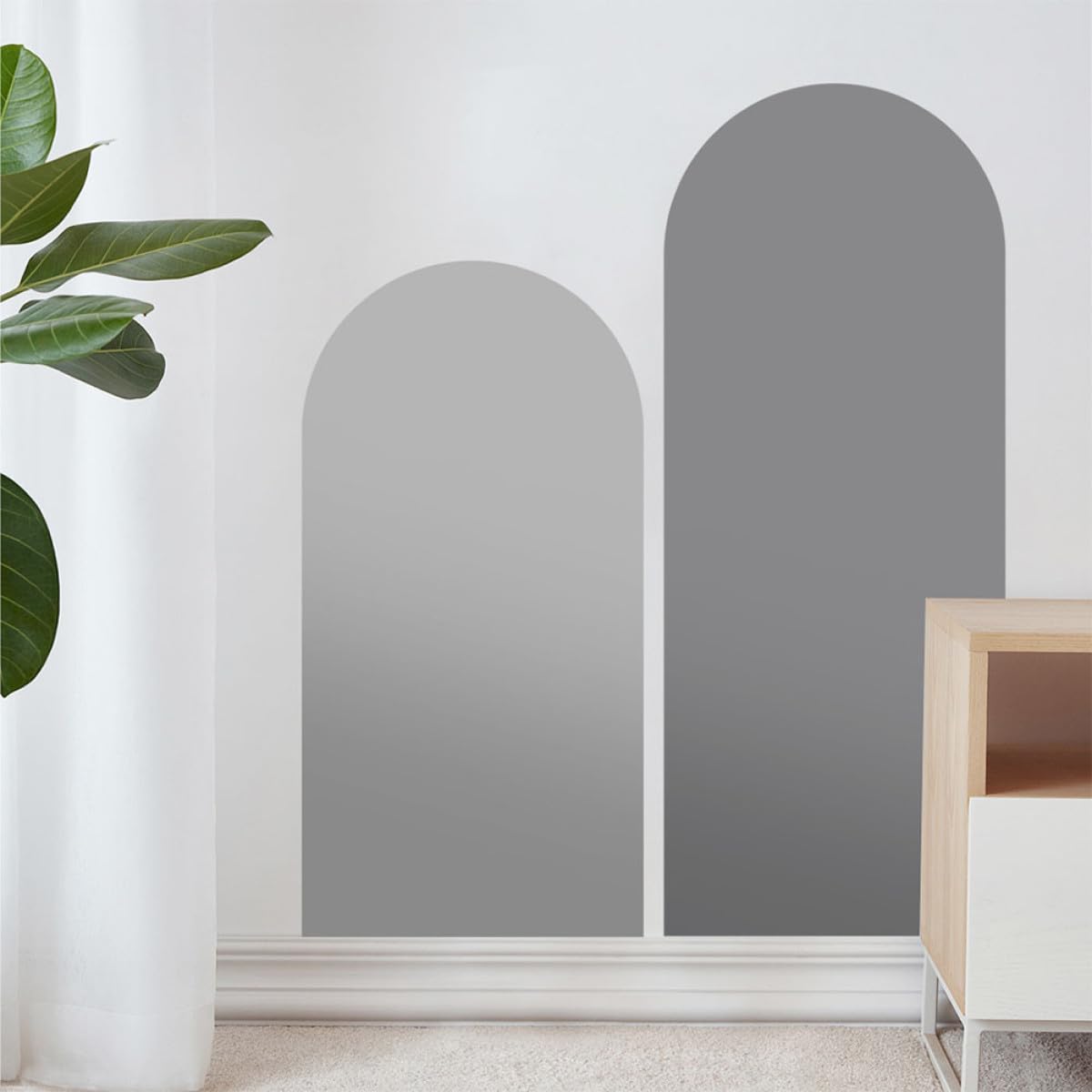 Calcomanía de Pared Artística Geométrica Diseño de en Pvc, Adhesivo Fuerte y Resistente, 2 Piezas para Decoración del Salón y Ventanas