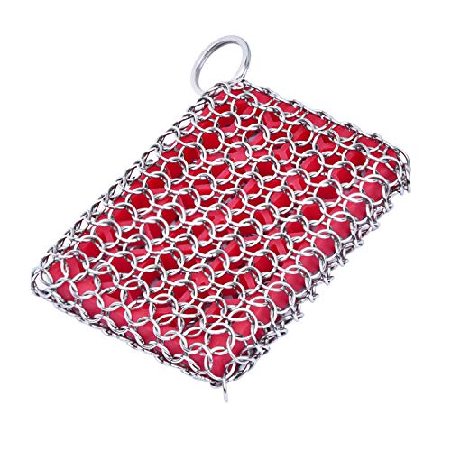 image for U-picks Cast Iron Skillet Cleaner,316 Stainless Steel Chainmail Cleani
