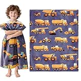 Wajade Kids Construction Truck Blanket for Boys Soft Fleece Kids Blanket for Couch Sofa Bedroom 3D Vehicles Excavator Cars Throw Blanket 50'x60'