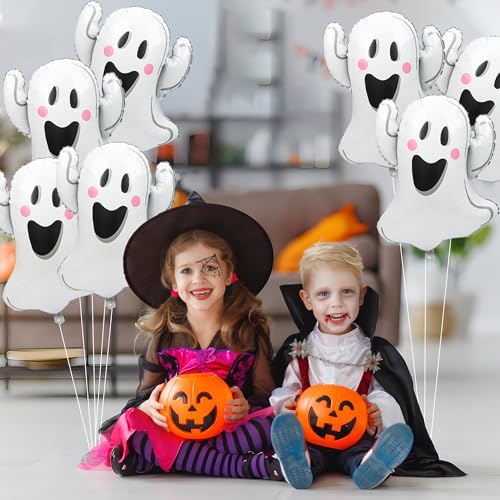 Augisteen HALLOWEEN GHOST BALLOONS11 15 Pcs Halloween Ghost Balloons Halloween Boo Foil Ghost Balloons White Halloween Ghost Shaped Mylar Balloons For Halloween Boy Girls Birthday Party Favors Baby Shower Party Decoration Supplies thumb #4