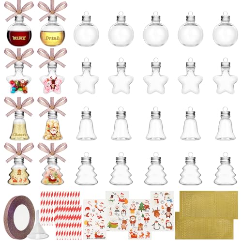 HOTOOLME 28 Stück Weihnachtskugeln zum Befüllen 50ml Transparente...
