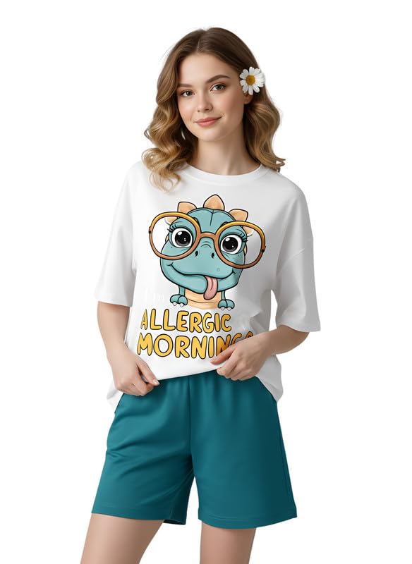 my swag Women Printed T-Shirt and Shorts Set | Soft Cotton Lounge Wear Set for Women | Casual Summer Outfit for Home&Travel-picture-36