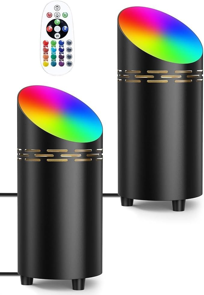 Image of 2 Pack Uplights Indoor Multicolor Floor Can Lights, Black