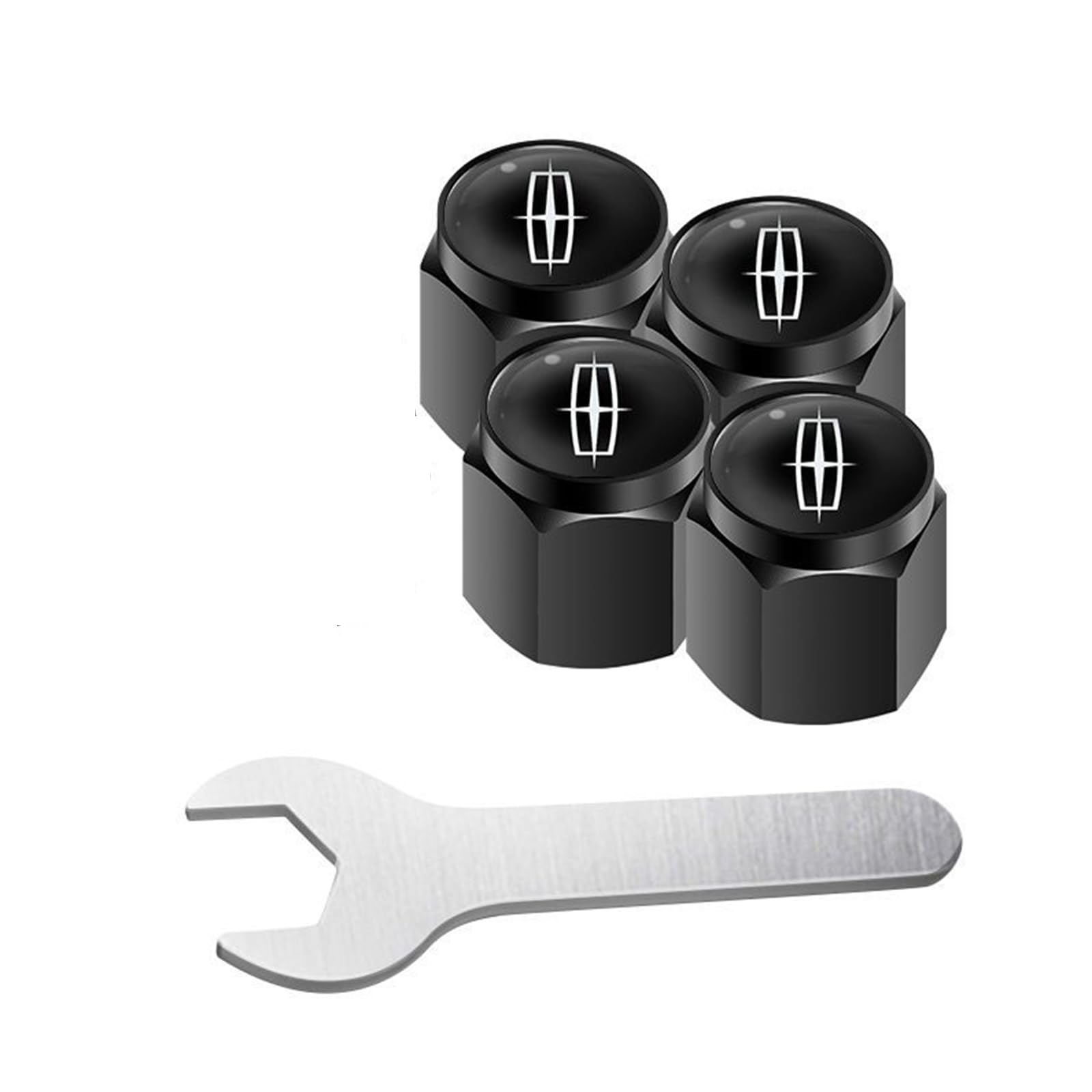 Photo 1 of 4 Pcs Metal Car Tire Valve Stem Caps for Lincoln MKC Nautilus Aviator Navigator MKZ Continental, Car tire Air Caps Cover, Anti-Corrosion Premium Alloy Leak-Proof Car Accessories