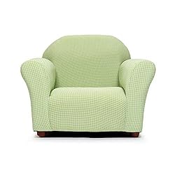 KEET Roundy Kid’s Chair, Gingham Chair Only, Wood,Green