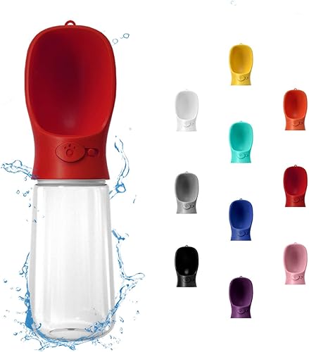 Miniatura 24 de WePet Botella de agua portátil para perros, 12 onzas, dispensador de agua para cachorros a prueba de fugas con alimentador de bebida para mascotas