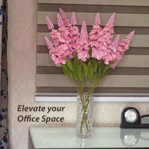 Image of Reiki Crystal Products Artificial Peach Snapdragon Flower -1 Stick with 7 Branches | Real Touch Faux Blooms for Home Decor, Bedroom, Living Room, Table, Balcony, Office & Weddings (Without Vase Pot)