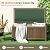 Goplus 56 Gallon Wooden Storage Box, Fir Wood Patio Storage Bench with Removable Waterproof PE Liner, Outdoor Deck Box with Wheels for Garden Tools, Throw Pillows, Sports/Pools Equipment, Brown