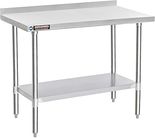 Miniatura 72 de DuraSteel 24x12 Pequeña Mesa de Acero Inoxidable - NSF Metal Angosta Comercial para Preparación de Alimentos, Mesa de Trabajo Lateral con Estante