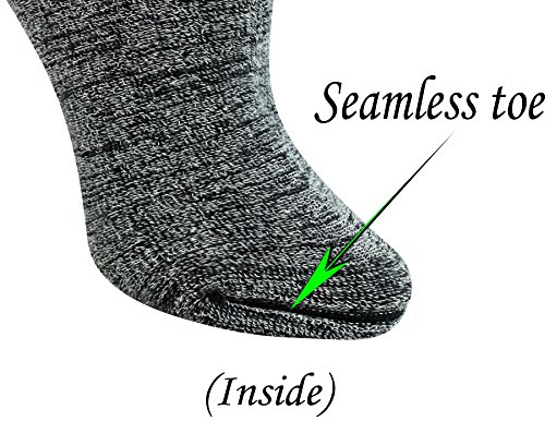 Yomandamor Women's 3 Pairs Bamboo Non-Binding Quarter Thick Warm Winter Socks With Seamless Toe And Full Cushion #TOP4