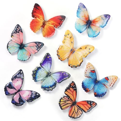 8 imanes acrílicos mariposa para refrigerador